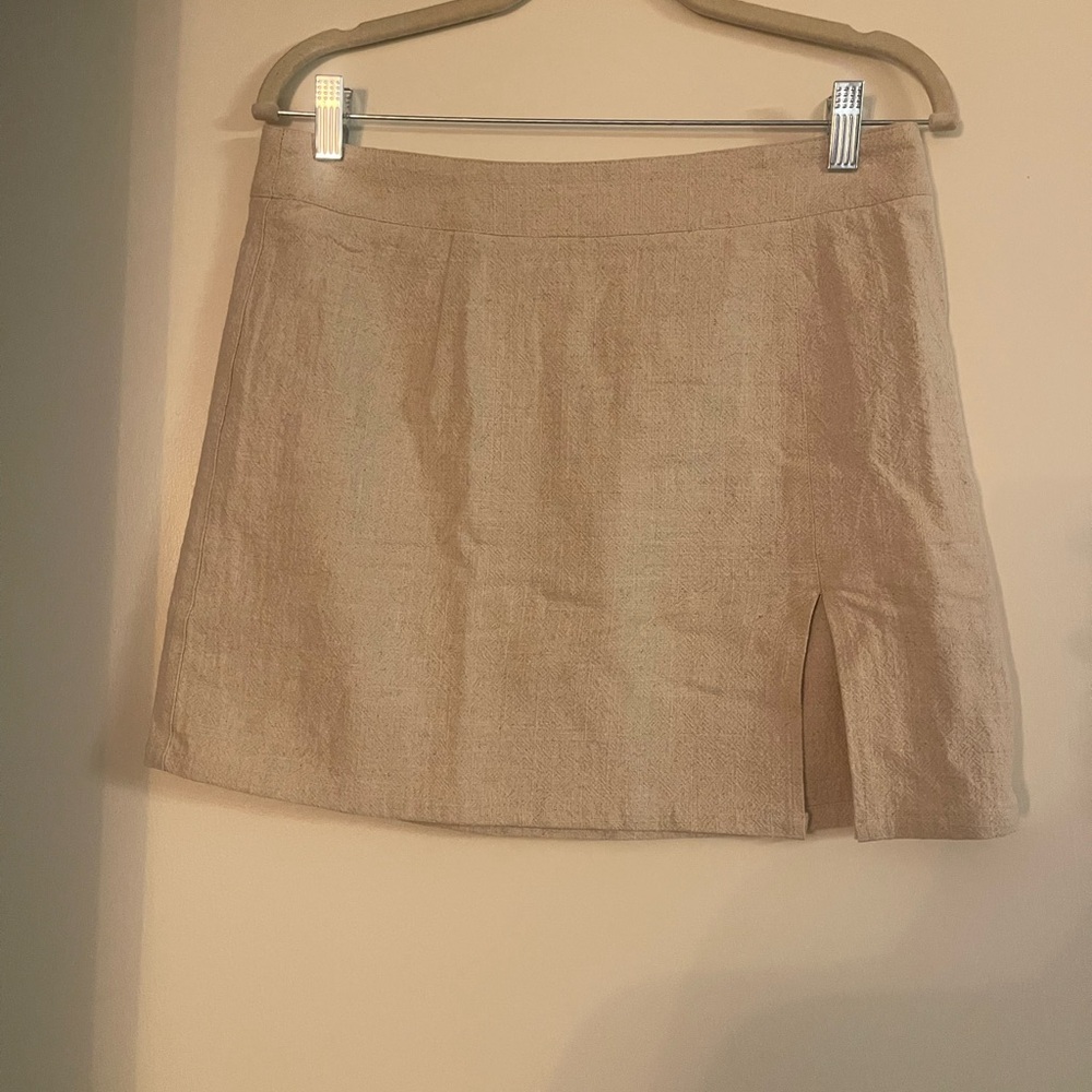 Lioness Tan Slit Mini Skirt